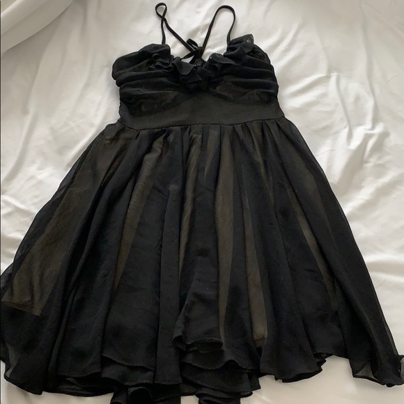 Beautiful Black Sheer Flowy Dress - Picture 1 of 7